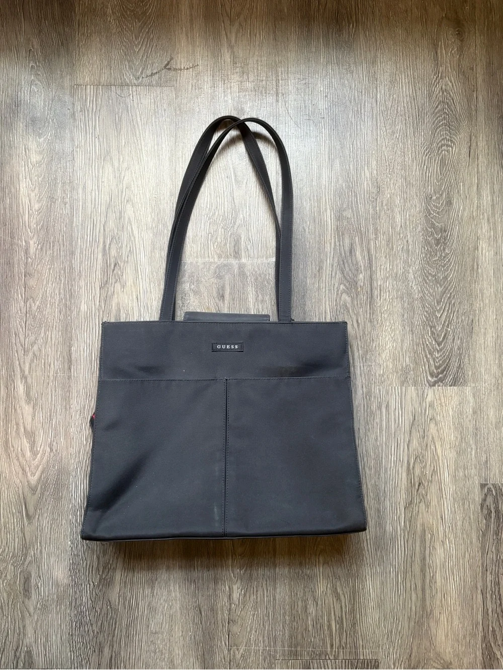 Guess Black Tote Bag with Magnetic Closure | Everyday Designer Tote